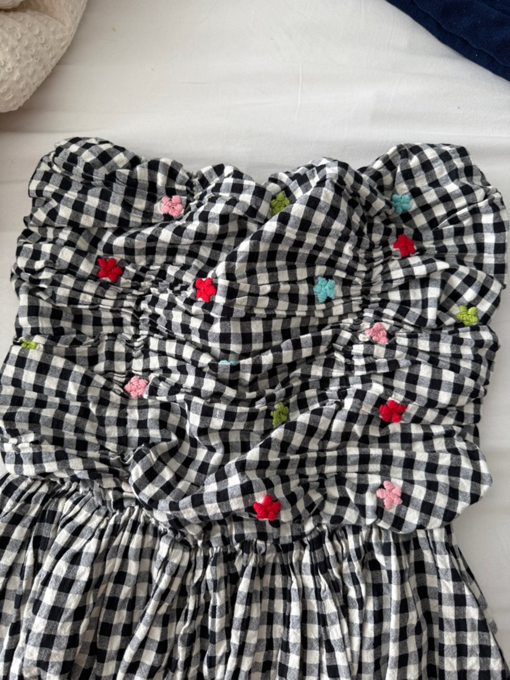 TACH Black and White Gingham Strapless Dress - Picture 2 of 5
